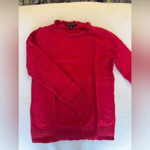 Banana Republic Women's Red Sweater - Size XS - Ruffle Detail